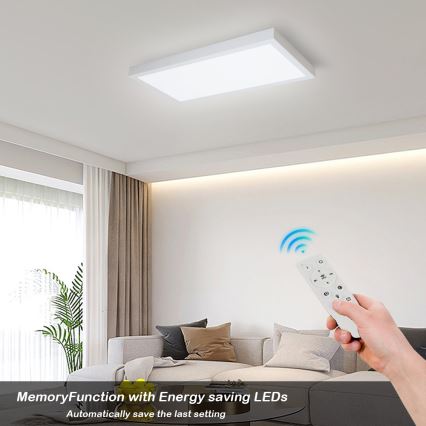 Brilagi - LED loftlampe til badeværelse dæmpbar FRAME SMART LED/30W/230V 30x60 cm 3000-6000K IP44 hvid + fjernbetjening