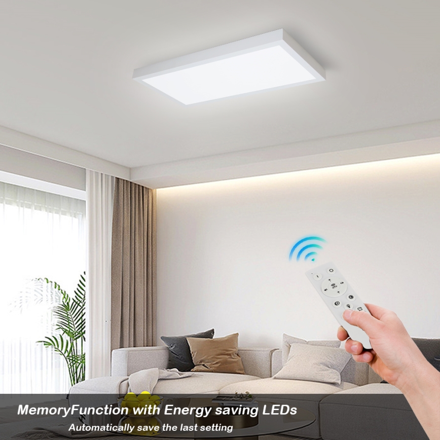 Brilagi - LED loftlampe til badeværelse dæmpbar FRAME SMART LED/30W/230V 30x60 cm 3000-6000K IP44 hvid + fjernbetjening