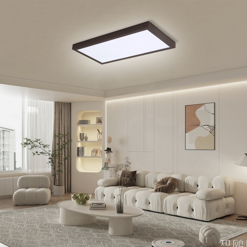 Brilagi - LED loftlampe til badeværelse dæmpbar FRAME SMART LED/30W/230V 30x60 cm 3000-6000K  IP44 sort  + fjernbetjening