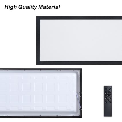 Brilagi - LED loftlampe til badeværelse dæmpbar FRAME SMART LED/30W/230V 30x60 cm 3000-6000K  IP44 sort  + fjernbetjening