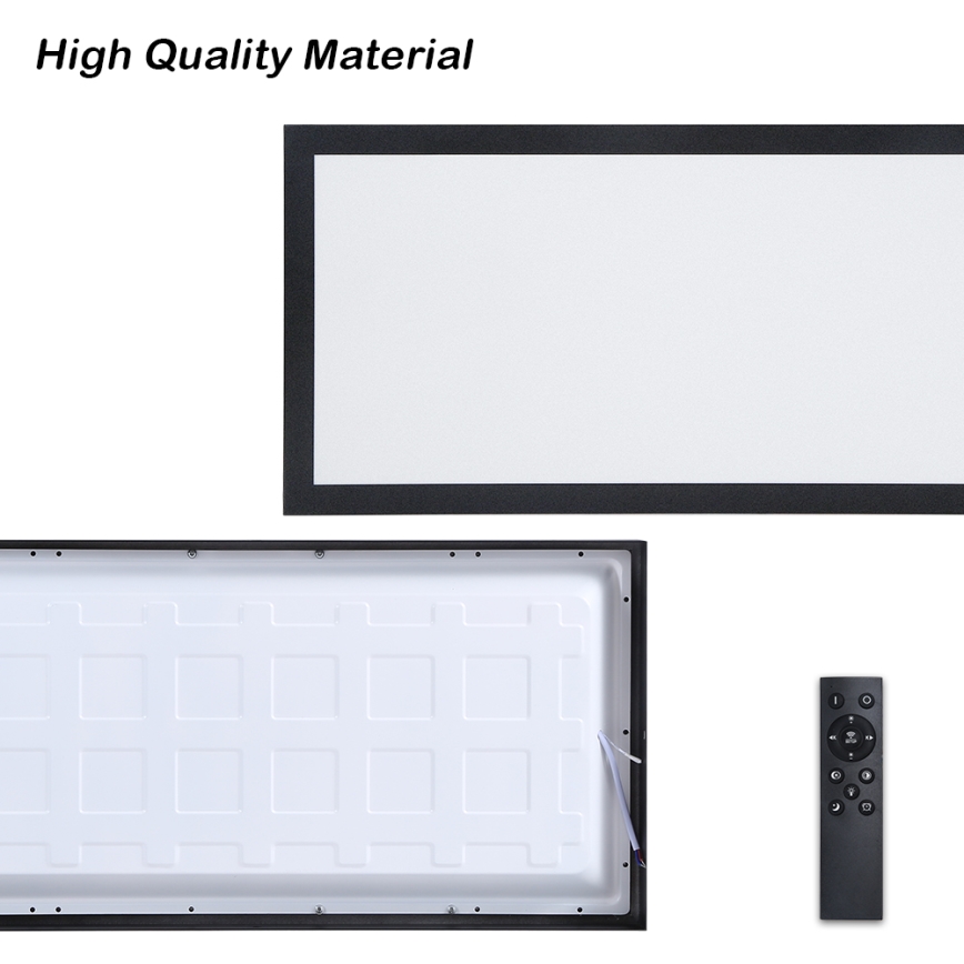 Brilagi - LED loftlampe til badeværelse dæmpbar FRAME SMART LED/30W/230V 30x60 cm 3000-6000K  IP44 sort  + fjernbetjening