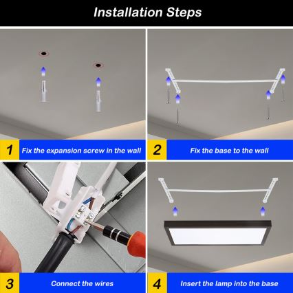 Brilagi - LED loftlampe til badeværelse dæmpbar FRAME SMART LED/30W/230V 30x60 cm 3000-6000K  IP44 sort  + fjernbetjening