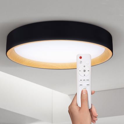 Brilagi - LED loftlampe dæmpbar LARIOS LED/60W/230V 3000-6500K ø 49 cm sort + fjernbetjening