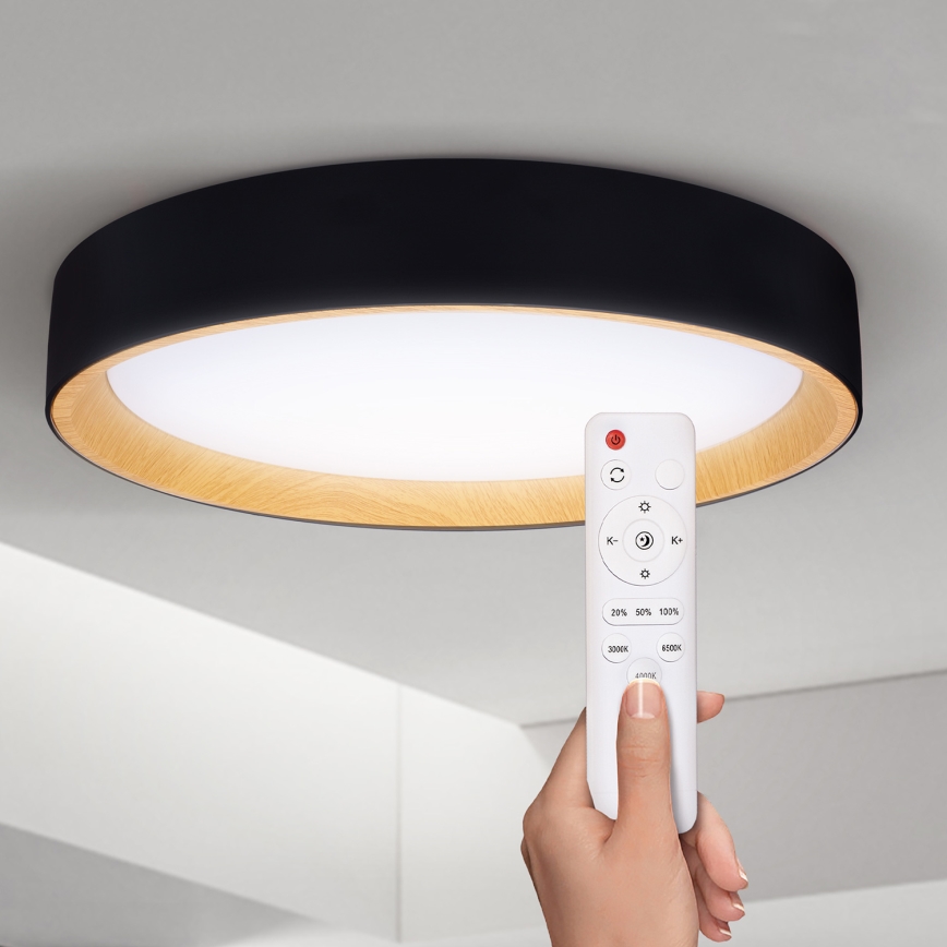 Brilagi - LED loftlampe dæmpbar LARIOS LED/60W/230V 3000-6500K ø 49 cm sort + fjernbetjening