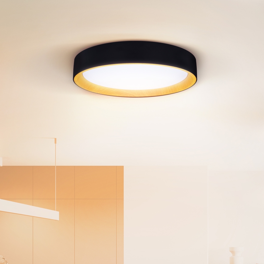 Brilagi - LED loftlampe dæmpbar LARIOS LED/60W/230V 3000-6500K ø 49 cm sort + fjernbetjening