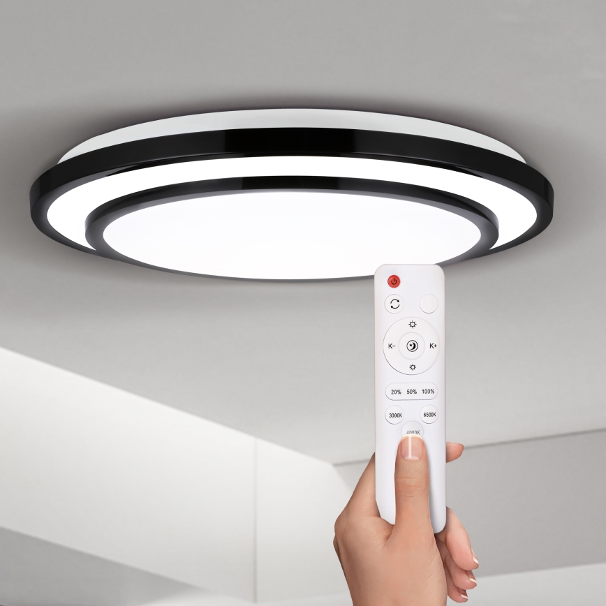 Brilagi - LED loftlampe dæmpbar LUCIANO LED/48W/230V 3000-6500K ø 39 cm sort + fjernbetjening