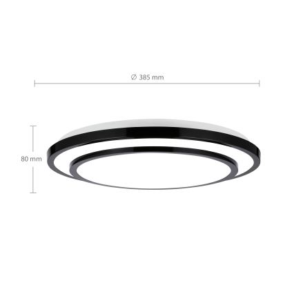 Brilagi - LED loftlampe dæmpbar LUCIANO LED/48W/230V 3000-6500K ø 39 cm sort + fjernbetjening