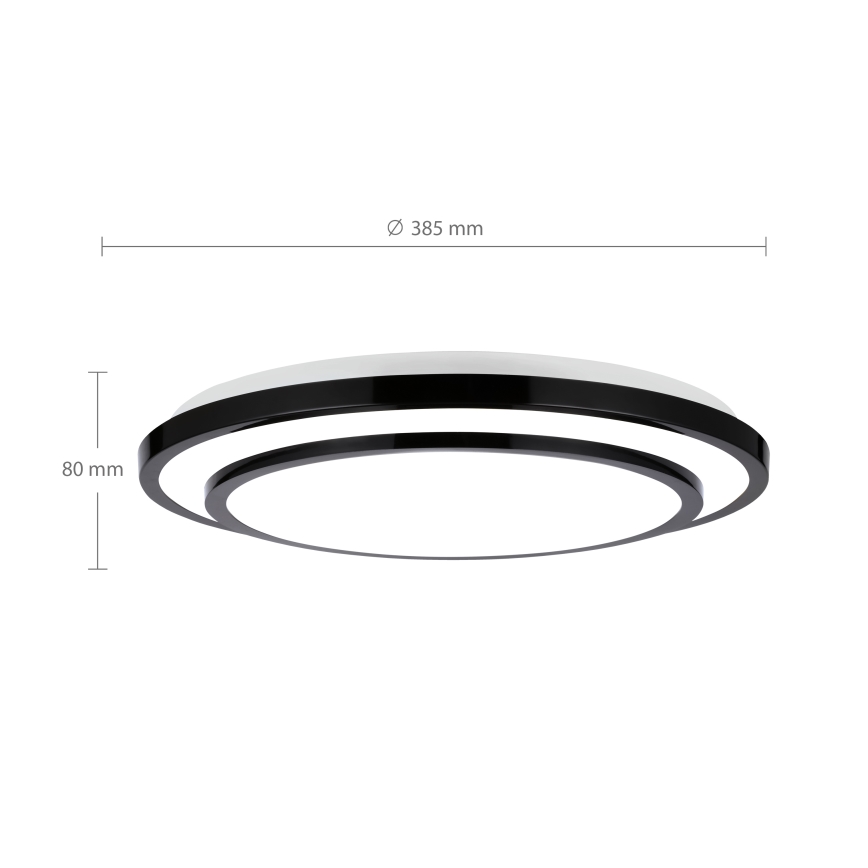 Brilagi - LED loftlampe dæmpbar LUCIANO LED/48W/230V 3000-6500K ø 39 cm sort + fjernbetjening