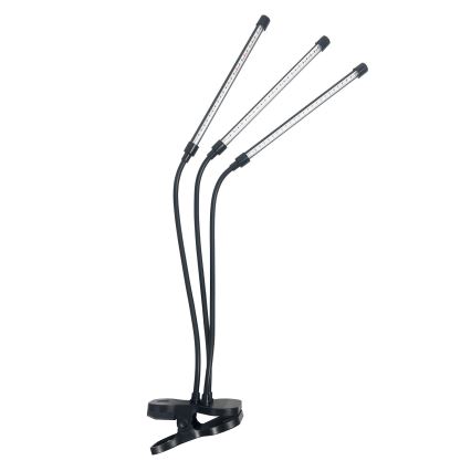 Brilagi - LED Dæmpbar fleksibel bordlampe med klemme til plantevækst VITABLOOM 3xLED/10W/230V sort