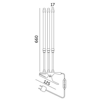 Brilagi - LED Dæmpbar fleksibel bordlampe med klemme til plantevækst VITABLOOM 3xLED/10W/230V sort