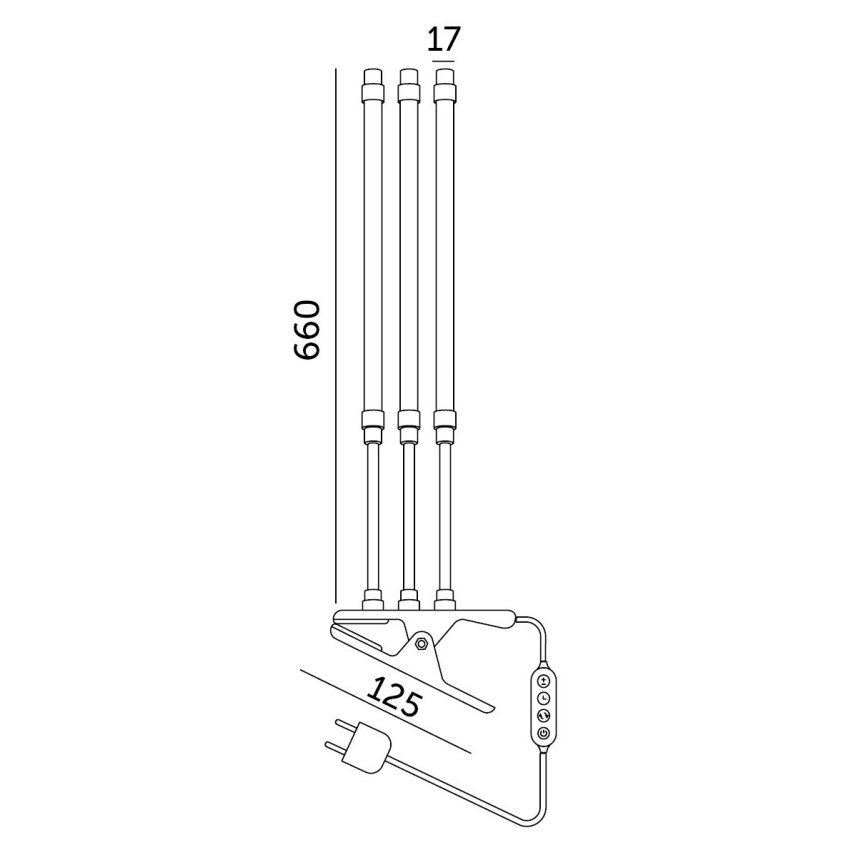 Brilagi - LED Dæmpbar fleksibel bordlampe med klemme til plantevækst VITABLOOM 3xLED/10W/230V sort