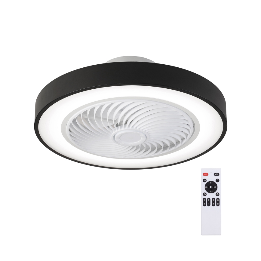 Brilagi - LED Loftlampe med ventilator dæmpbar LED/30W/230V 3000-6500K sort + fjernbetjening