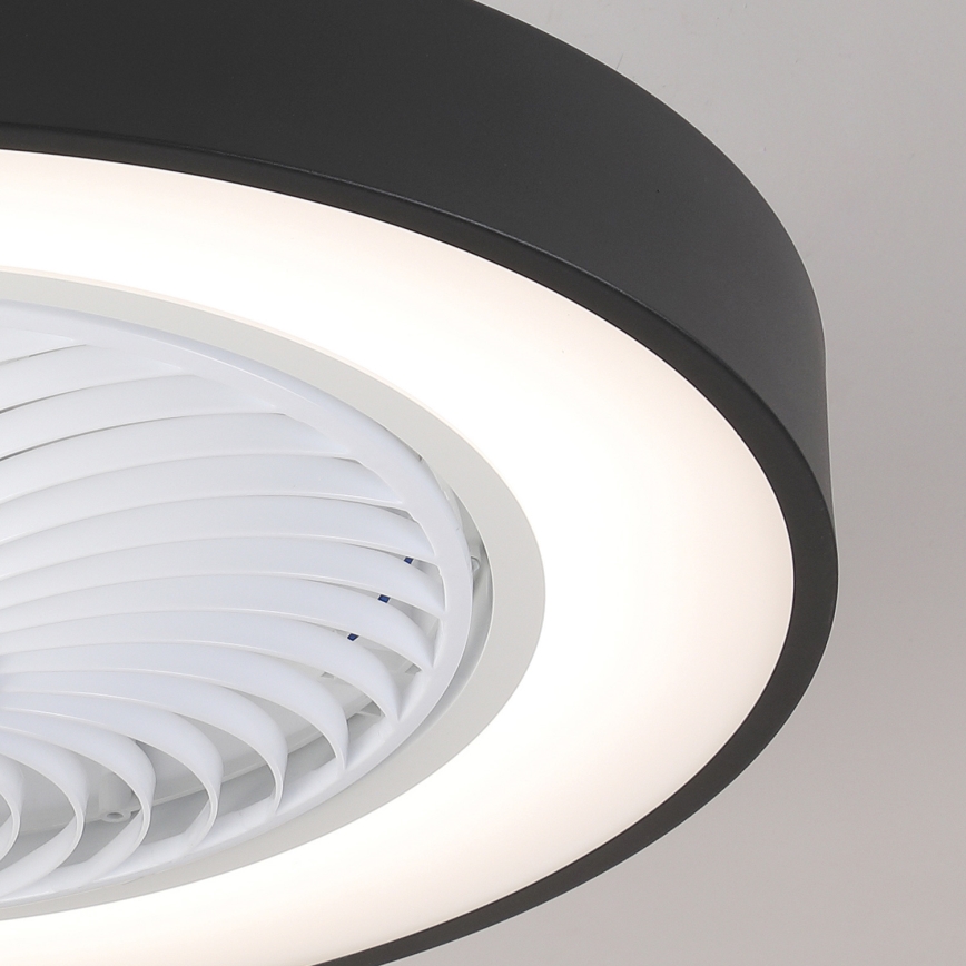 Brilagi - LED Loftlampe med ventilator dæmpbar LED/30W/230V 3000-6500K sort + fjernbetjening