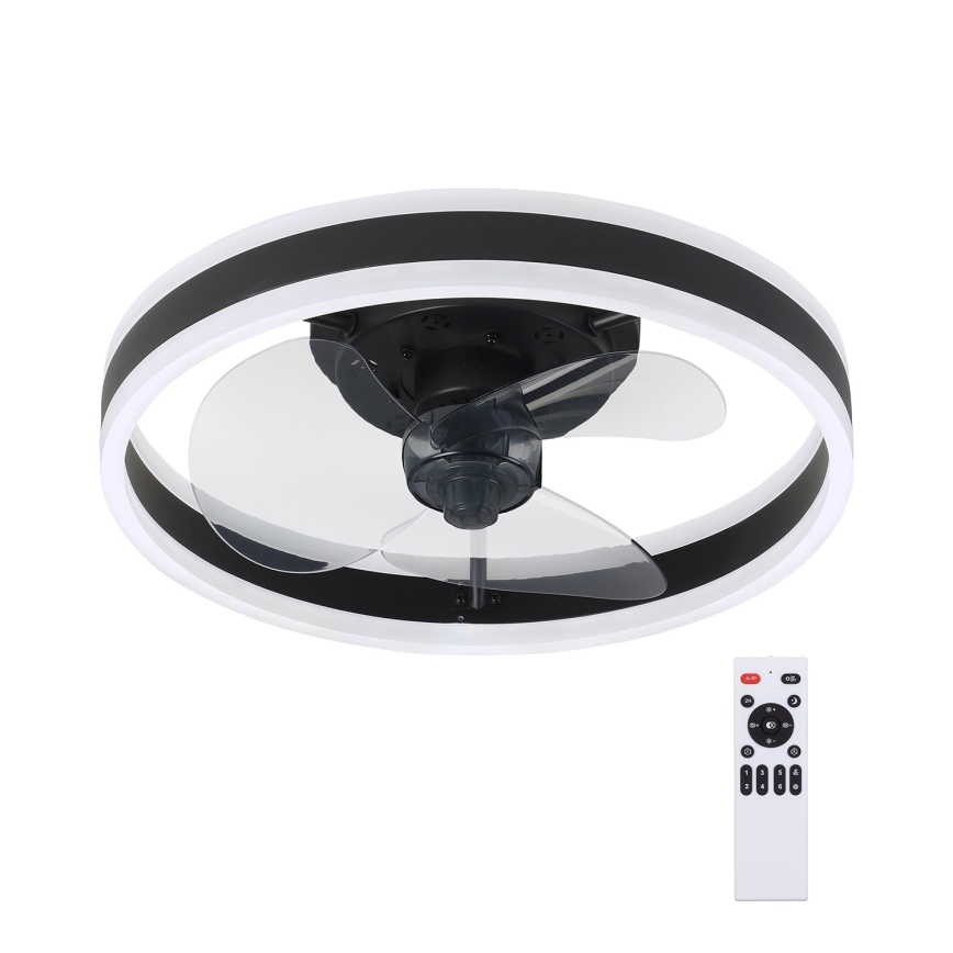 Brilagi - LED Loftlampe med ventilator dæmpbar LED/30W/230V 3000-6500K sort + fjernbetjening