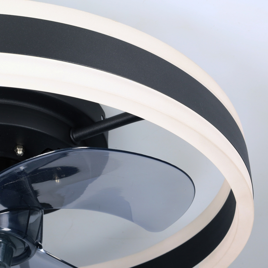 Brilagi - LED Loftlampe med ventilator dæmpbar LED/30W/230V 3000-6500K sort + fjernbetjening