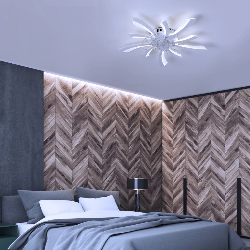 Brilagi - LED Loftlampe med ventilator dæmpbar LED/50W/230V 3000-6500K hvid + fjernbetjening