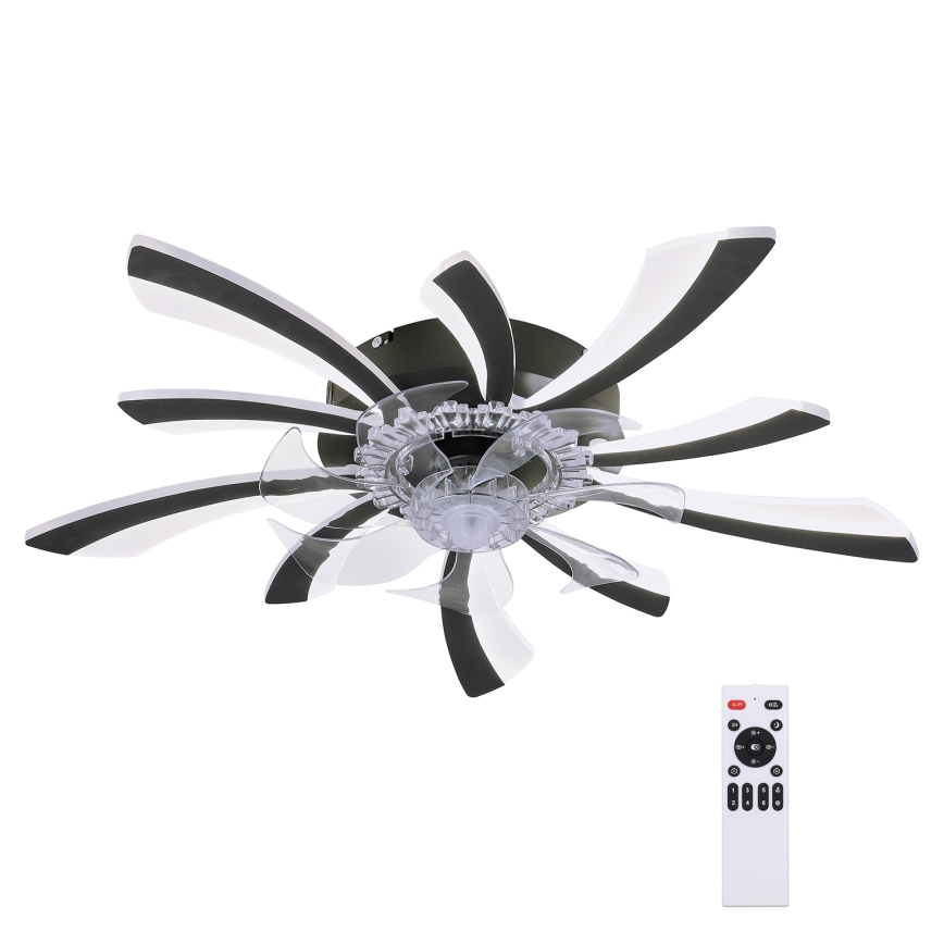 Brilagi - LED Loftlampe med ventilator dæmpbar LED/50W/230V 3000-6500K sort + fjernbetjening