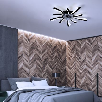 Brilagi - LED Loftlampe med ventilator dæmpbar LED/50W/230V 3000-6500K sort + fjernbetjening