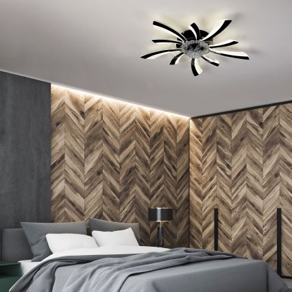 Brilagi - LED Loftlampe med ventilator dæmpbar LED/50W/230V 3000-6500K sort + fjernbetjening
