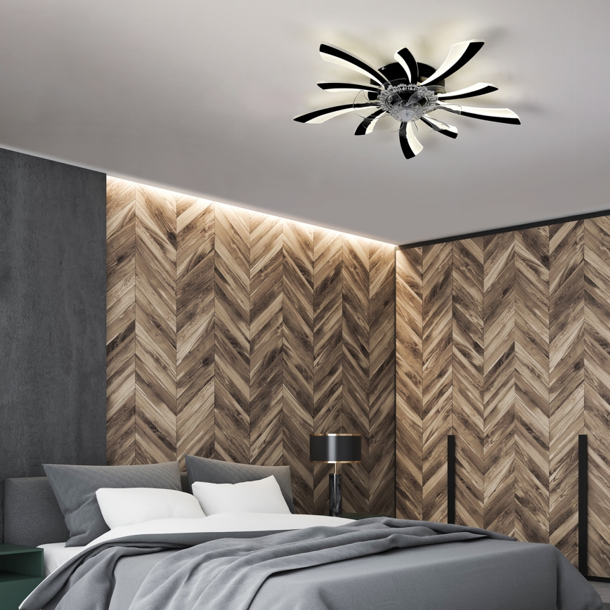 Brilagi - LED Loftlampe med ventilator dæmpbar LED/50W/230V 3000-6500K sort + fjernbetjening