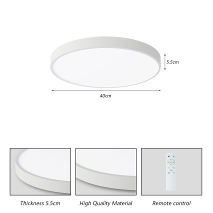 Brilagi - LED loftlampe dæmpbar POOL SMART LED/48W/230V 3000-6000K 40 cm + fjernbetjening hvid