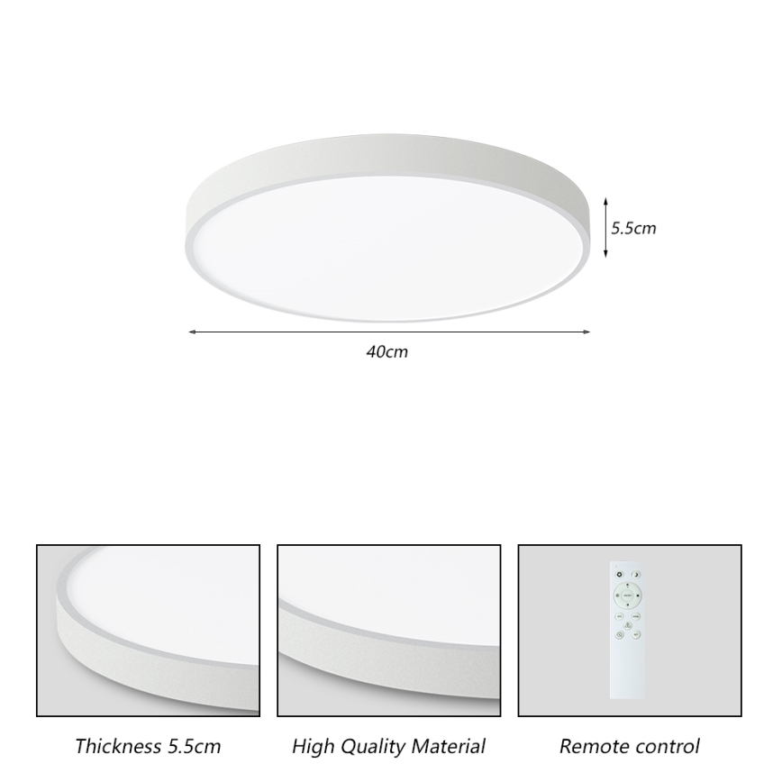 Brilagi - LED loftlampe dæmpbar POOL SMART LED/48W/230V 3000-6000K 40 cm + fjernbetjening hvid