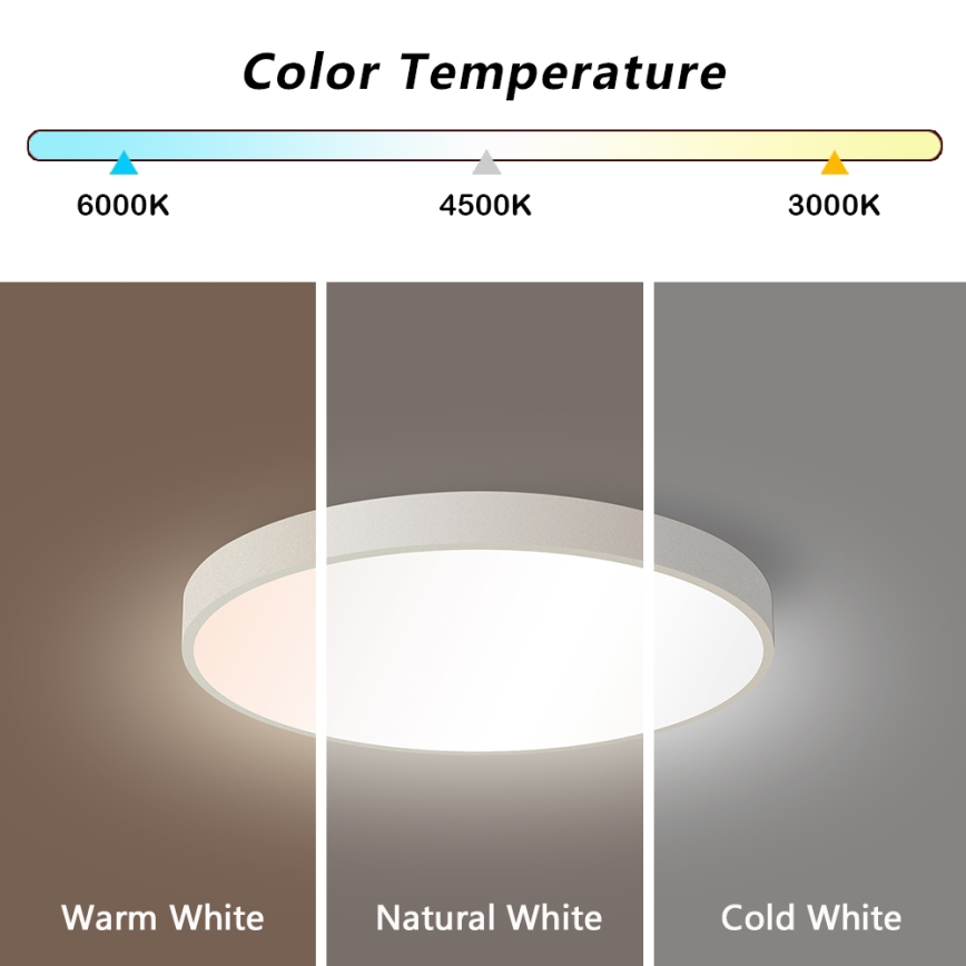 Brilagi - LED loftlampe dæmpbar POOL SMART LED/48W/230V 40 cm 3000-6000K Wi-Fi Tuya + fjernbetjening hvid