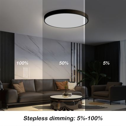 Brilagi - LED loftlampe dæmpbar POOL SMART LED/60W/230V 50 cm 3000-6000K Wi-Fi Tuya + fjernbetjening sort