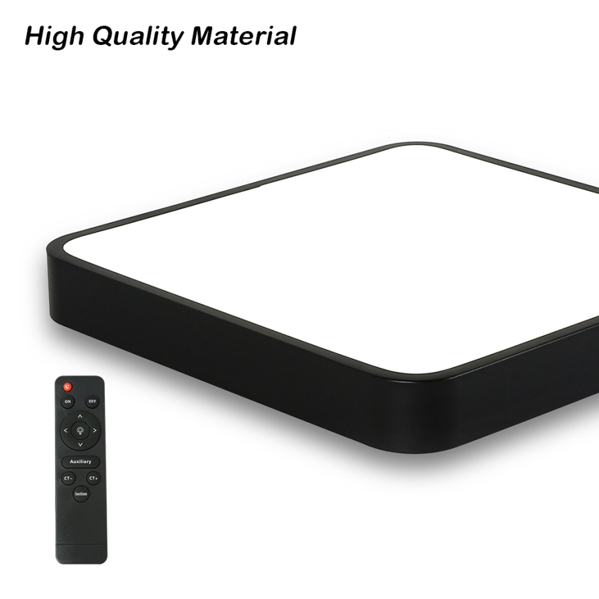 Brilagi - LED loftlampe dæmpbar POOL SQUARE LED/36W/230V 3000-6000K 40x40 cm sort + fjernbetjening