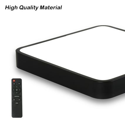 Brilagi - LED loftlampe dæmpbar POOL SQUARE LED/48W/230V 3000-6000K 50x50 cm sort + fjernbetjening