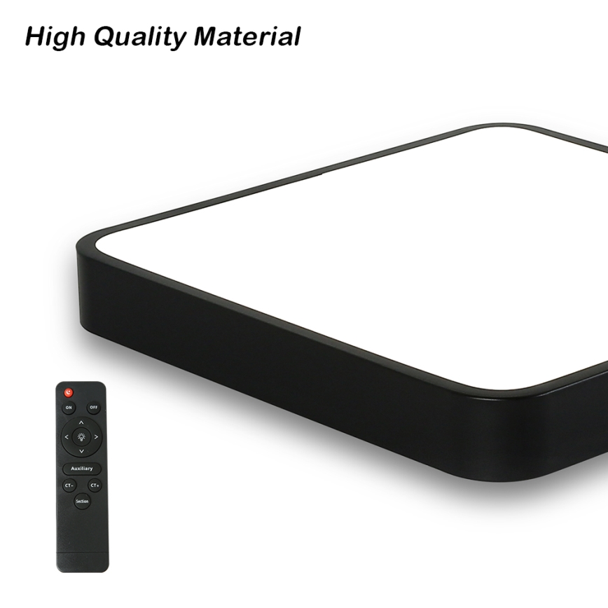 Brilagi - LED loftlampe dæmpbar POOL SQUARE LED/48W/230V 3000-6000K 50x50 cm sort + fjernbetjening