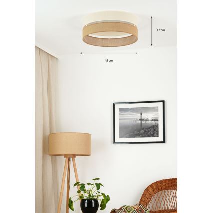 Brilagi - LED loftlampe dæmpbar ROYAL YUTE LED/24W/230V diameter 45 cm 3000/4000/6500K beige/cremefarvet  + fjernbetjening