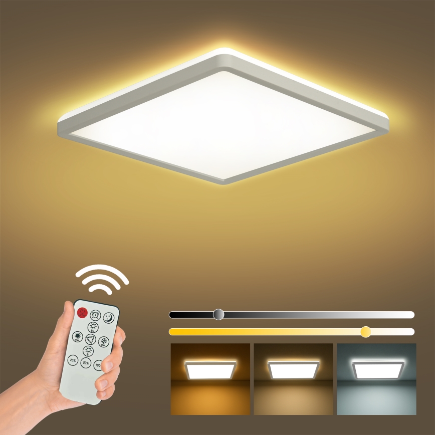 Brilagi - LED loftlampe dæmpbar ULTRA SLIM LED/18W/230V 2700-6500K 30x30 cm hvid + fjernbetjening