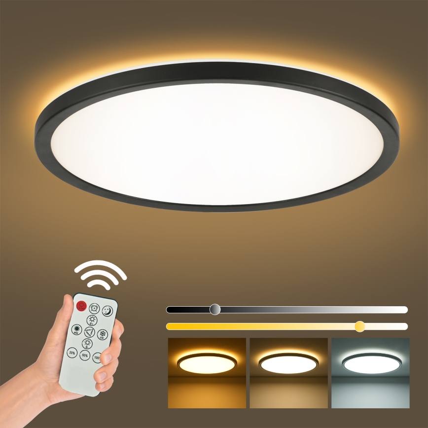 Brilagi - LED loftlampe dæmpbar ULTRA SLIM LED/24W/230V 2700-6500K diameter 42 cm sort + fjernbetjening