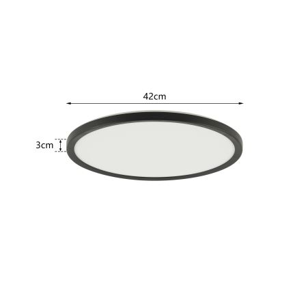 Brilagi - LED loftlampe dæmpbar ULTRA SLIM LED/24W/230V 2700-6500K diameter 42 cm sort + fjernbetjening