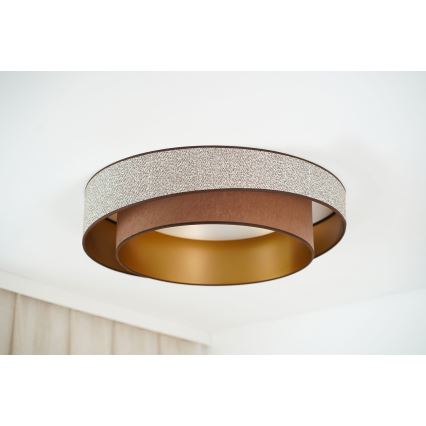 Brilagi - LED loftlampe dæmpbar VEGAS SHINE LED/24W/230V diameter 60 cm 3000/4000/6500K brun + fjernbetjening