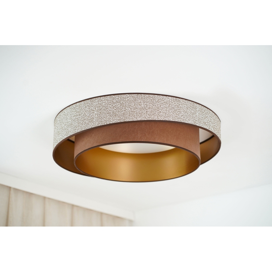 Brilagi - LED loftlampe dæmpbar VEGAS SHINE LED/24W/230V diameter 60 cm 3000/4000/6500K brun + fjernbetjening