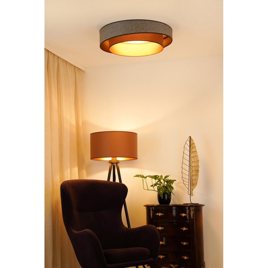 Brilagi - LED loftlampe dæmpbar VEGAS SHINE LED/24W/230V diameter 60 cm 3000/4000/6500K brun + fjernbetjening