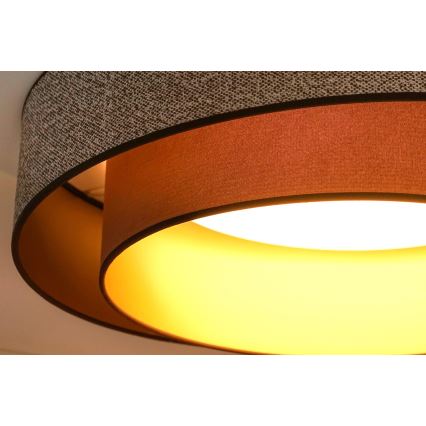 Brilagi - LED loftlampe dæmpbar VEGAS SHINE LED/24W/230V diameter 60 cm 3000/4000/6500K brun + fjernbetjening