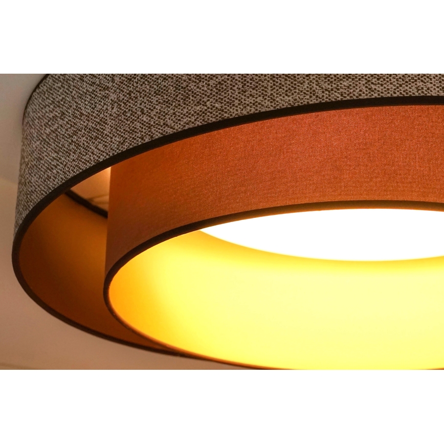 Brilagi - LED loftlampe dæmpbar VEGAS SHINE LED/24W/230V diameter 60 cm 3000/4000/6500K brun + fjernbetjening