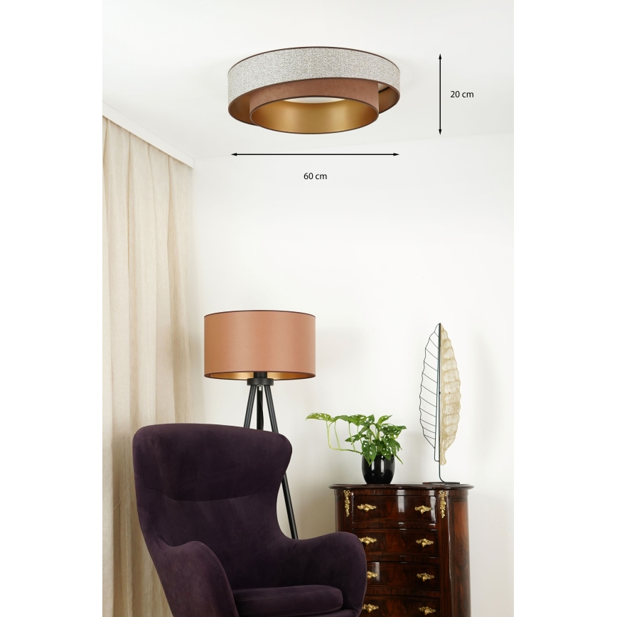 Brilagi - LED loftlampe dæmpbar VEGAS SHINE LED/24W/230V diameter 60 cm 3000/4000/6500K brun + fjernbetjening