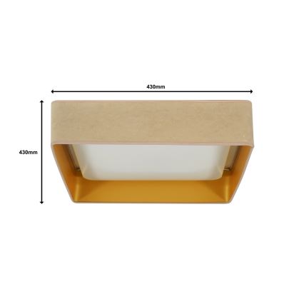 Brilagi - LED loftlampe dæmpbar VELVET SQUARE LED/24W/230V 3000/4000/6500K + fjernbetjening beige