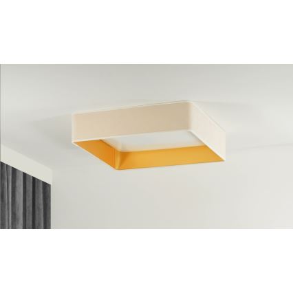 Brilagi - LED loftlampe dæmpbar VELVET SQUARE LED/24W/230V 3000/4000/6500K + fjernbetjening cremefarvet