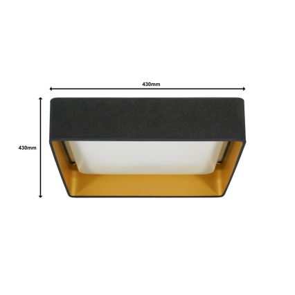 Brilagi - LED loftlampe dæmpbar VELVET SQUARE LED/24W/230V 3000/4000/6500K + fjernbetjening grå