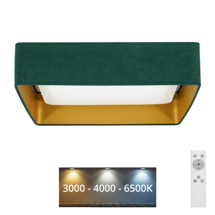 Brilagi - LED loftlampe dæmpbar VELVET SQUARE LED/24W/230V 3000/4000/6500K + fjernbetjening grøn