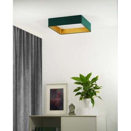 Brilagi - LED loftlampe dæmpbar VELVET SQUARE LED/24W/230V 3000/4000/6500K + fjernbetjening grøn