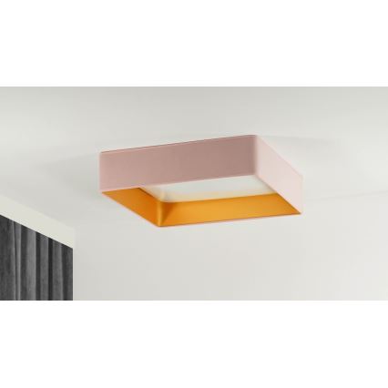 Brilagi - LED loftlampe dæmpbar VELVET SQUARE LED/24W/230V 3000/4000/6500K + fjernbetjening lyserød