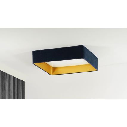 Brilagi - LED loftlampe dæmpbar VELVET SQUARE LED/24W/230V 3000/4000/6500K + fjernbetjening mørkeblå