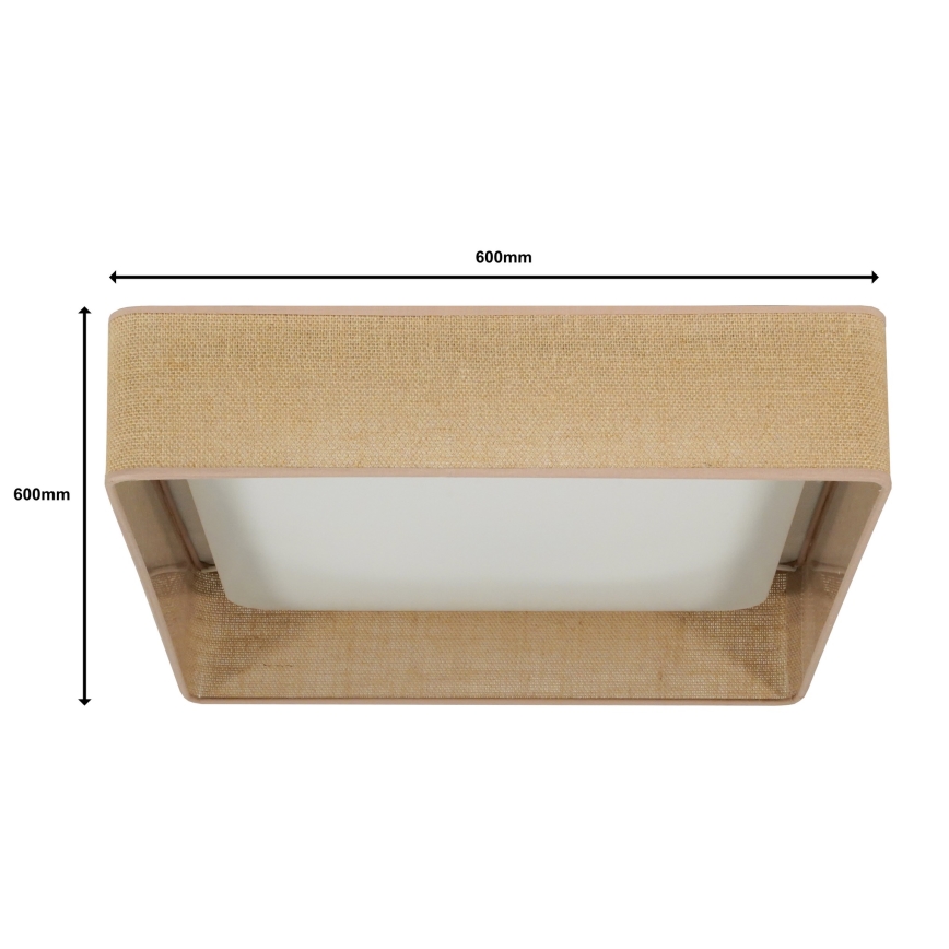 Brilagi - LED loftlampe dæmpbar VELVET SQUARE SMART LED/36W/230V 2700-6500K Wi-Fi Tuya + fjernbetjening brun