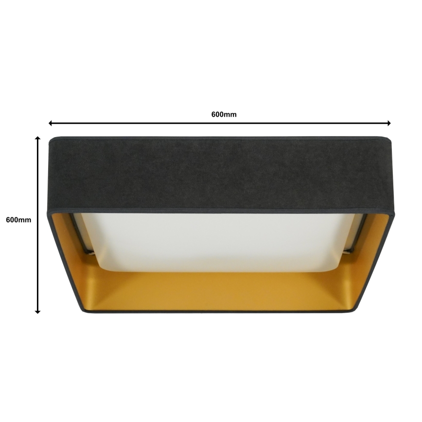 Brilagi - LED loftlampe dæmpbar VELVET SQUARE SMART LED/36W/230V 2700-6500K Wi-Fi Tuya + fjernbetjening grå